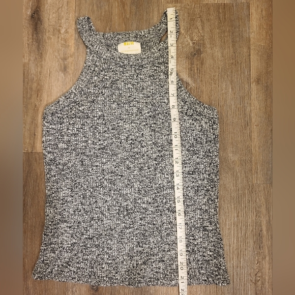 Anthropologie Maeve Harlan Knit Top Size Large Heathered Black & White - Picture 6 of 8